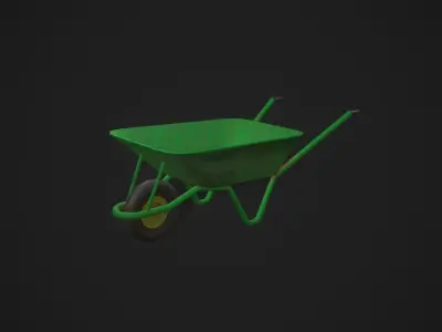  Dirty Wheelbarrow Low-poly 3D model