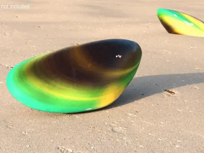 Closed Green Lipped Mussel Shell 3D model