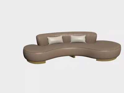 Curved Sofa Model Modern Luxury Upholstered Sofa for Interior Free 3D model