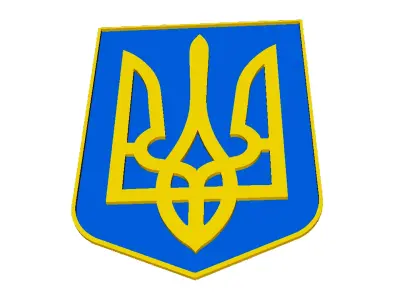 Coat of arms of Ukraine Low-poly 3D model