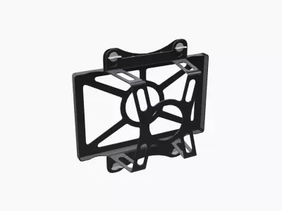 Braille battery mount support Low-poly 3D model