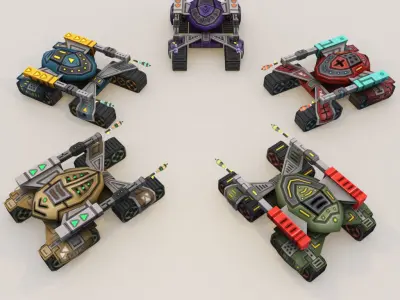 Filters Big Toon Sci Fi Ultra Tank Low-poly 3D model