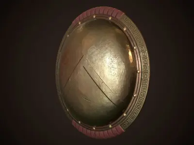 Hoplite Shield Sparta Low-poly 3D model