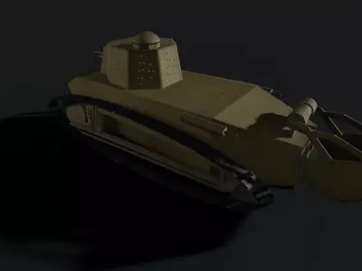 Renault FT 17 WW1 Tank Game Ready PBR 3D Model Low-poly 3D model