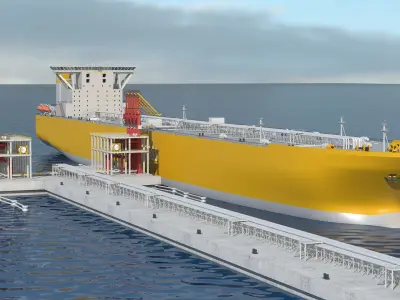 Oil Tanker at the Berth 3D model