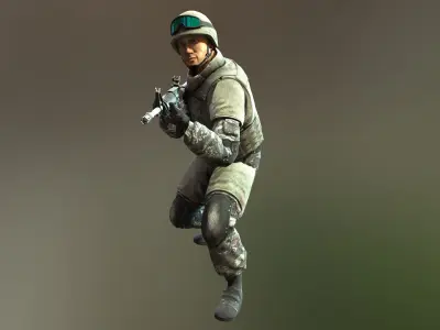 Marine Trooper Update Low-poly 3D model