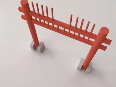 Hongsalmun japanese gate 3D model