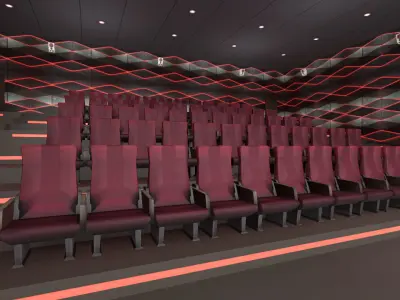 Cinema Halls Pack02 Low-poly 3D model