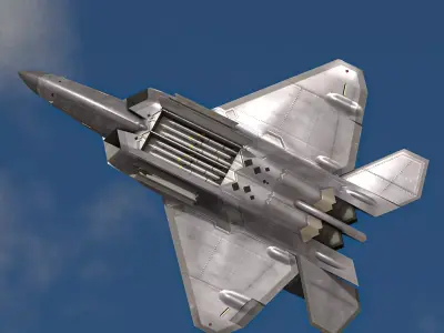 F-22A Raptor Animated Unity-Unreal Ready Low-poly 3D model