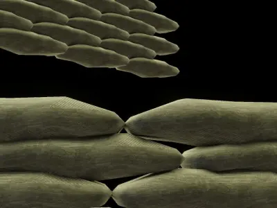 Sandbags Free low-poly 3D model