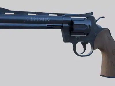  Revolver Magnum Colt Python Low-poly 3D model