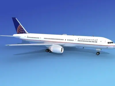 Boeing 757-200 Continental 3D model