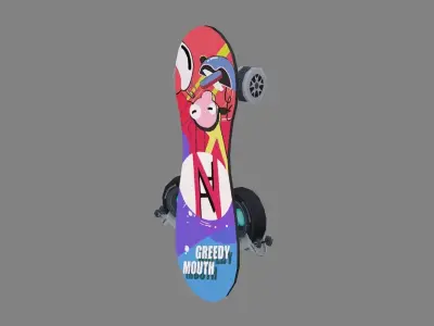 cartoon skateboard - aircraft Low-poly 3D model