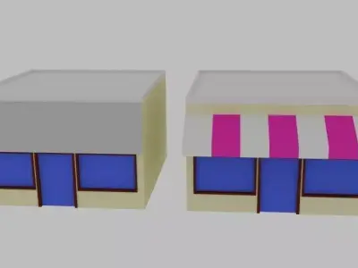 Cartoon Shop Free low-poly 3D model