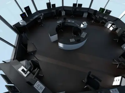 Airport Control Tower Exterior and Interior 3D model