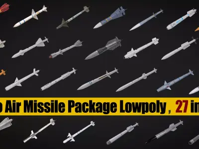 air to air missile package Low-poly 3D model