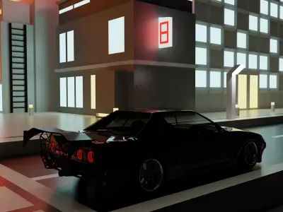 Pre Apocalyptic Nissan Skyline R32 Free 3D model