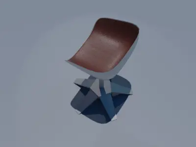 Red leather chair Free low-poly 3D model