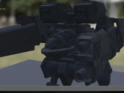War Mech Riged Free 3D model