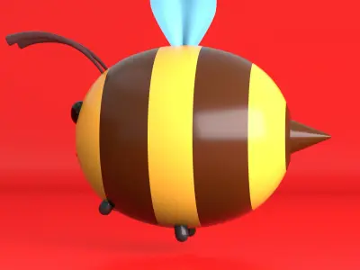 Cute Little Bee 3D model