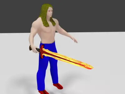 Fire Sword Free low-poly 3D model purchase