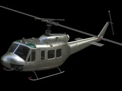 Civilian and Medical UH-1H huey Low-poly 3D model