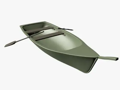 Small Wooden Boat 3D model