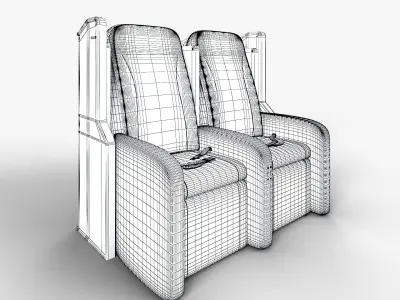 Business Class Passenger Seat Vray 3D model 3D model