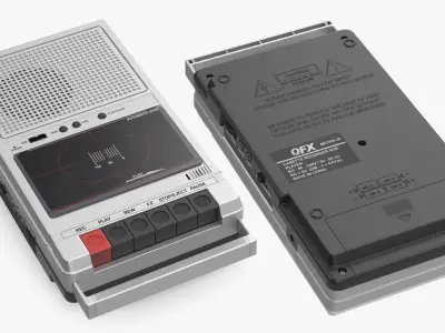 QFX Retro 39 Tape Recorder Silver 3D model