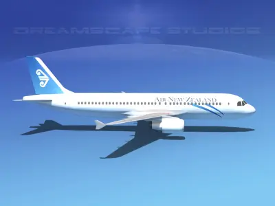 Airbus A320 LP Air New Zealand Low-poly 3D model