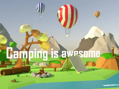 Low poly camping assets Free low-poly 3D model