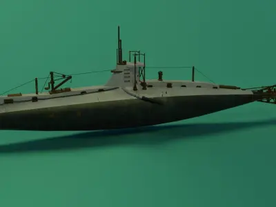 HMS A 13 Sub Low-poly 3D model