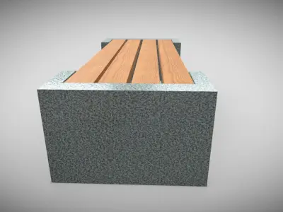 Marble Bench  Low-poly 3D model