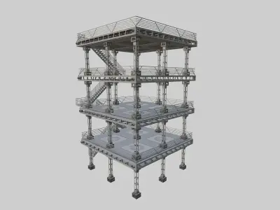 Scifi-Tsunami And Flood Evacuation Tower Free 3D model