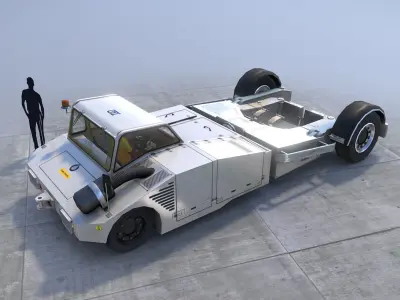 Towbarless Aircraft Tractors LTD TPX-200-S white Low-poly 3D model