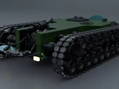 Military Scout Tank 3D Model Game Ready PBR Blender FBX OBJ Low-poly 3D model