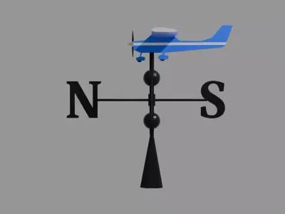 Cessna Inspired Weather Vane Low-poly 3D model