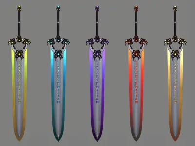 Corrupted Greatsword Low-poly 3D model