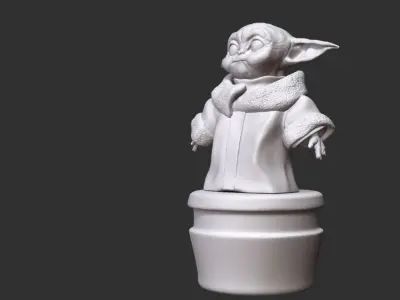Grogu- 3D print star wars yoda figurine Free 3D print model