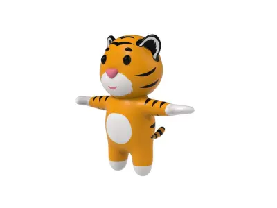 Character v001 Tiger Low-poly 3D model