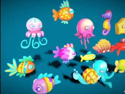 Cartoon Fish 3 3D model