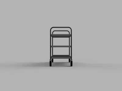 Free Stainless Steel Trolley Free 3D model