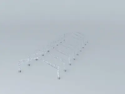 Metal barn dimensions 12 x 5.5 x 40 meters Free 3D model