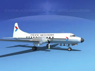 Convair CV-580 Pacific Western 3D model