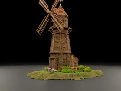 STYLIZED MEDIEVAL BUILDING 07 PRINT READY Low-poly 3D model