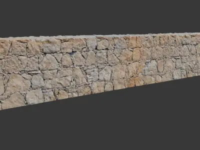 Light Stone Wall Scan Low-poly 3D model