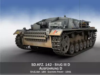 StuG III - Ausf D - StuG Abt 189 3D model