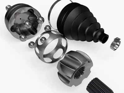 Driveshaft with CV-joints 3D model