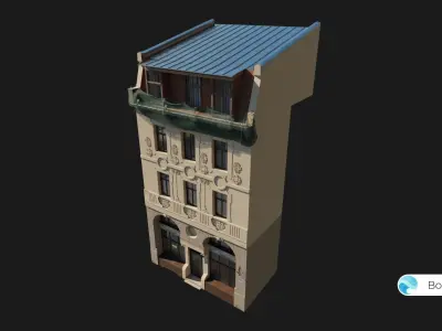 Old Riga Building 3D model Low-poly Low-poly 3D model