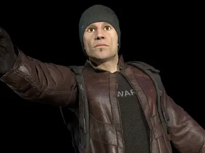 Survivor Man Low-poly 3D model